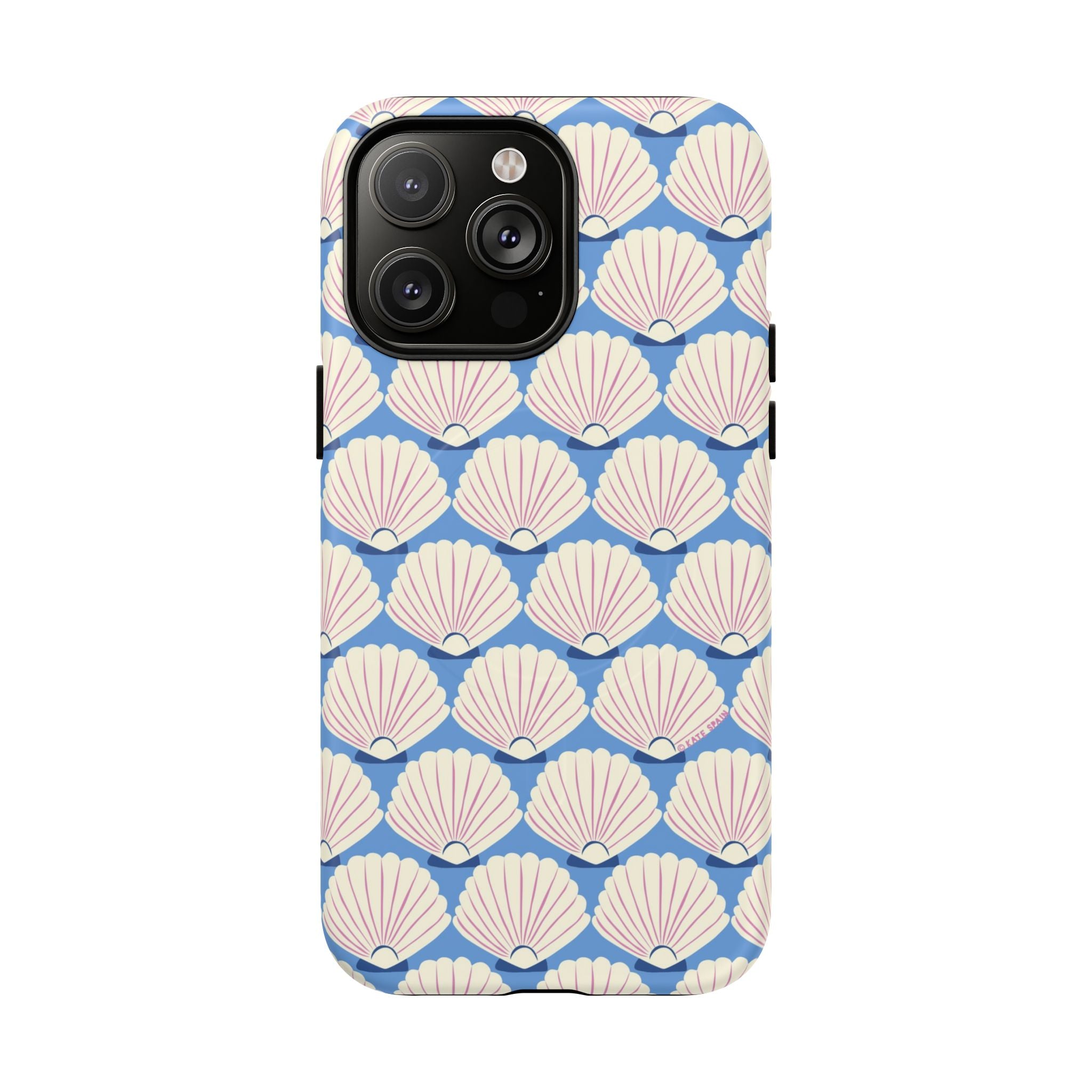 Seashells MagSafe iPhone 14 Pro Max Case – Matte | periwinkle, cream, blush scallop shell print