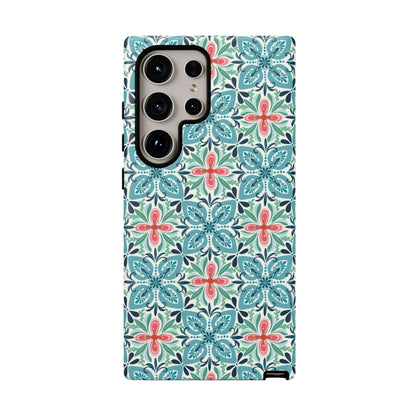 Stonecrop Samsung Case - Floral Tile Geometric Pattern