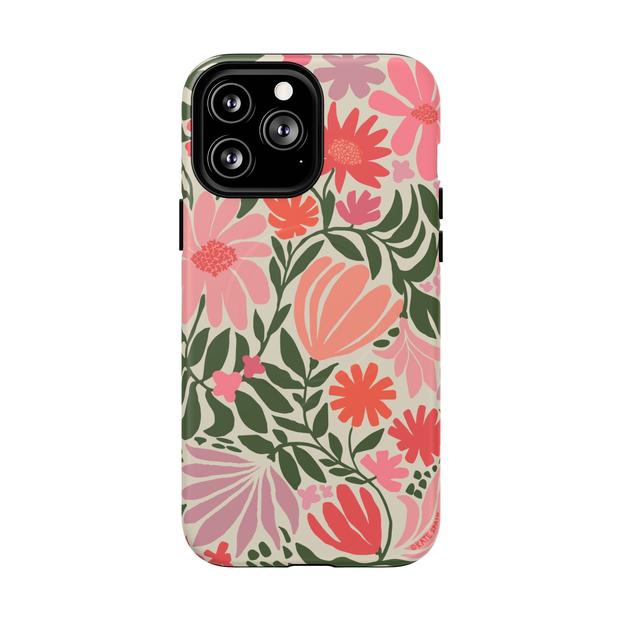 Botanica MagSafe iPhone 13 Pro Max Case – Matte | coral, pink, sage green botanical wildflower print
