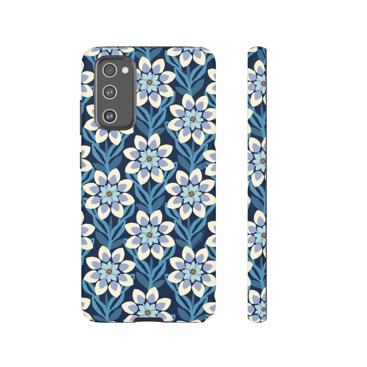 Modern Dahlia Samsung Case - Navy Allover Pattern