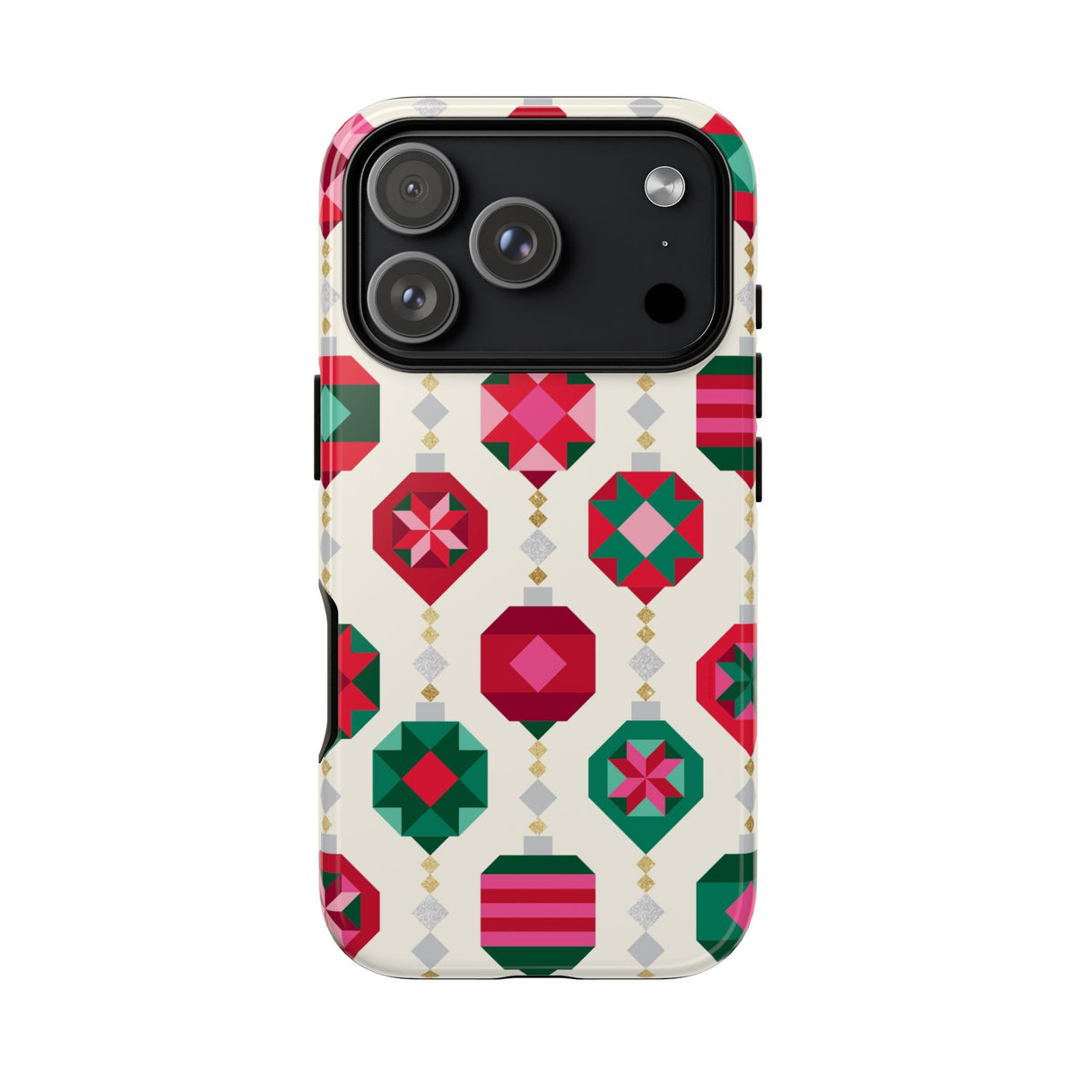 Felicity Ornaments Tough iPhone 17 Pro Case – Glossy | holiday ornament print