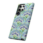 Lantern Flower Samsung Galaxy S24 Ultra Case – Glossy | light blue, lavender, lime green floral print