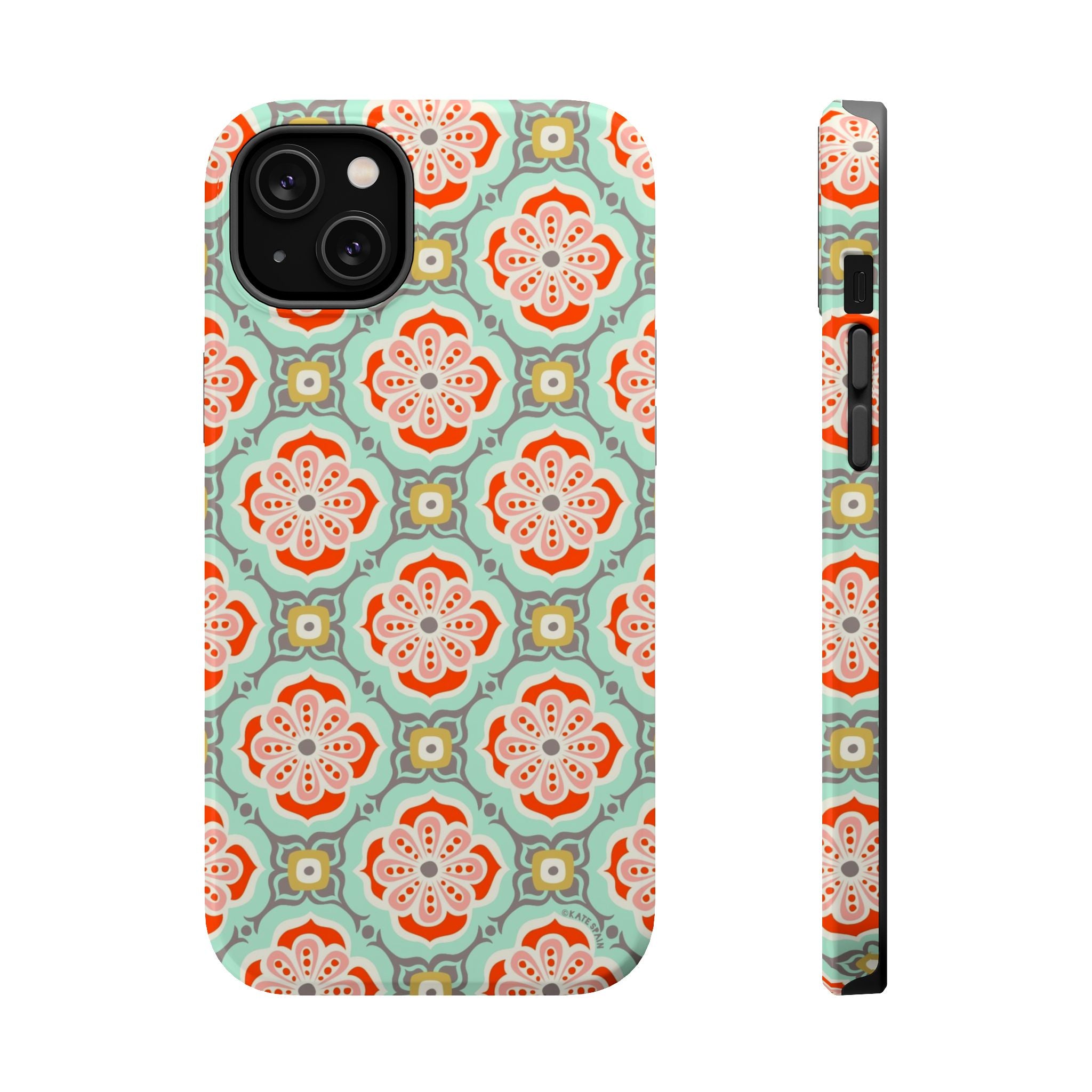 Elegant Alhambra tile MagSafe case for iPhone 14 Plus - glossy finish