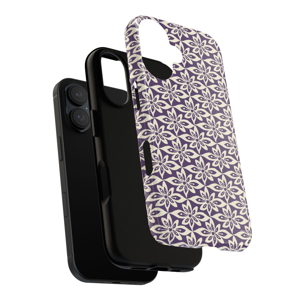 Lily Plum iPhone 17 Case – Glossy | dual-layer construction detail — tough botanical phone case by Kate Spain