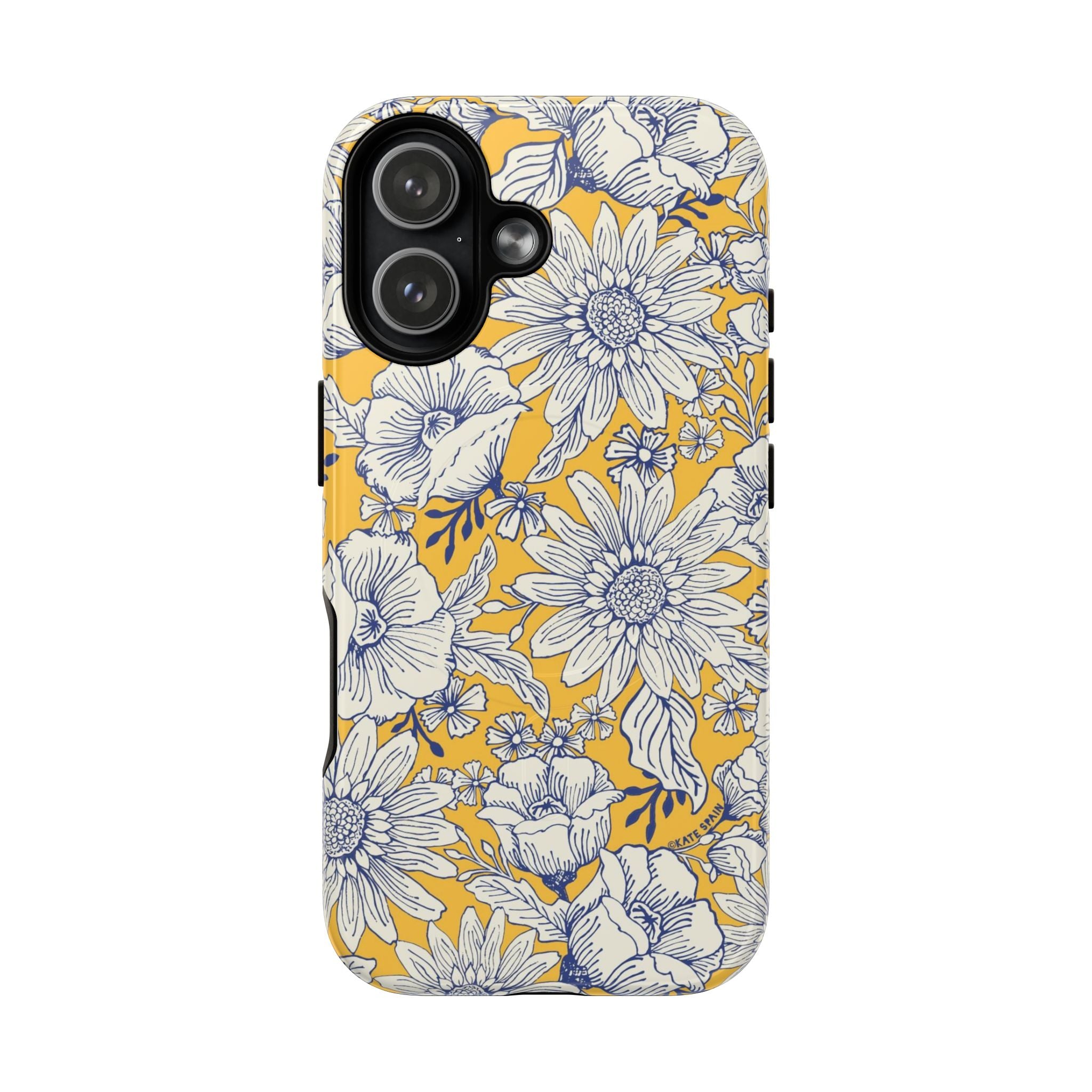 Jardin Yellow MagSafe iPhone 17 Case – Glossy | yellow and cream botanical garden print