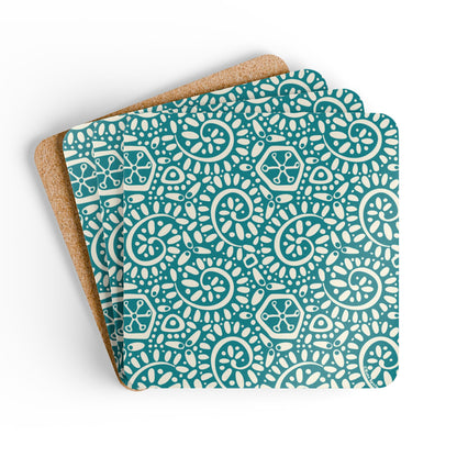 Canto Turquoise Cork Coaster Set