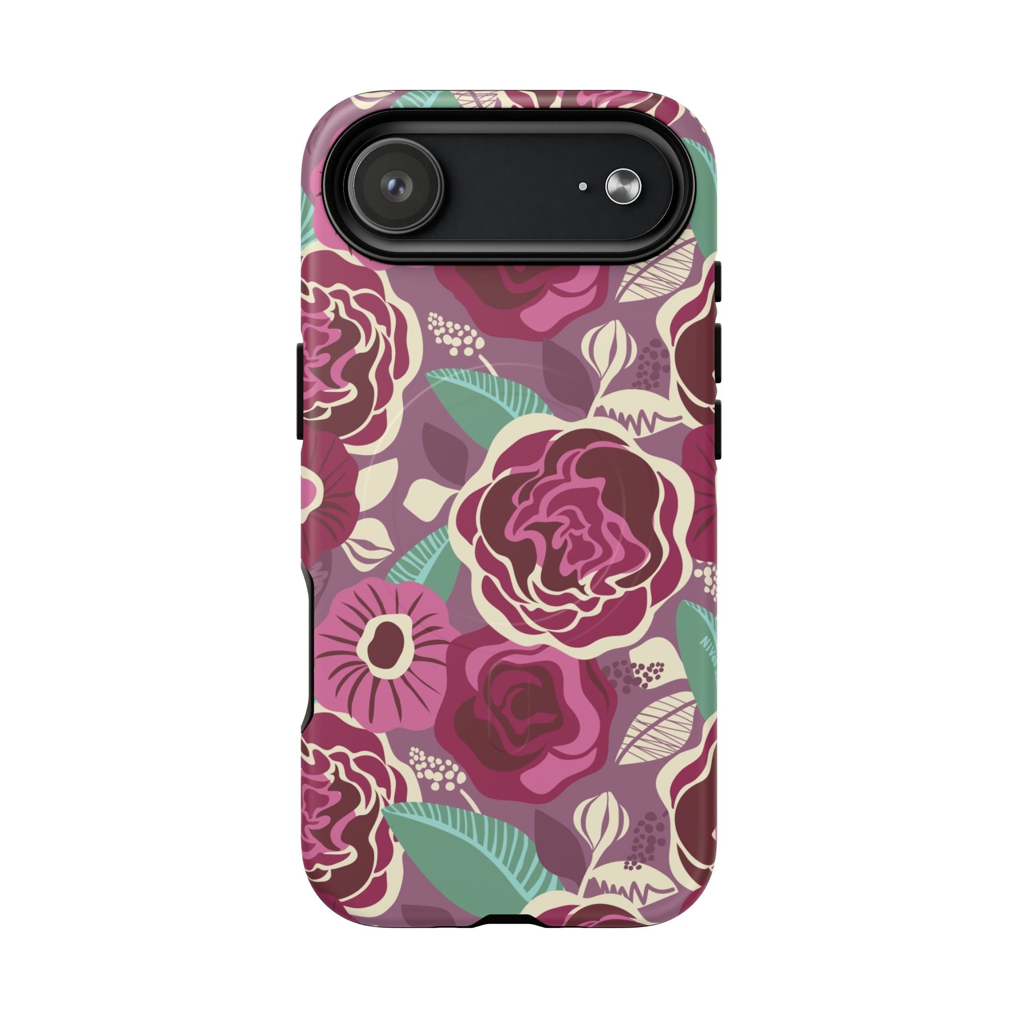 Luxury Tea Rose Burgundy MagSafe iPhone 17 Air Case – Matte | burgundy, magenta, plum botanical rose floral print