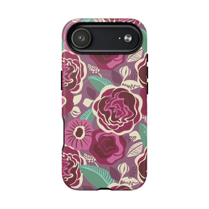 Tea Rose Burgundy Tough Magnetic Phone Case