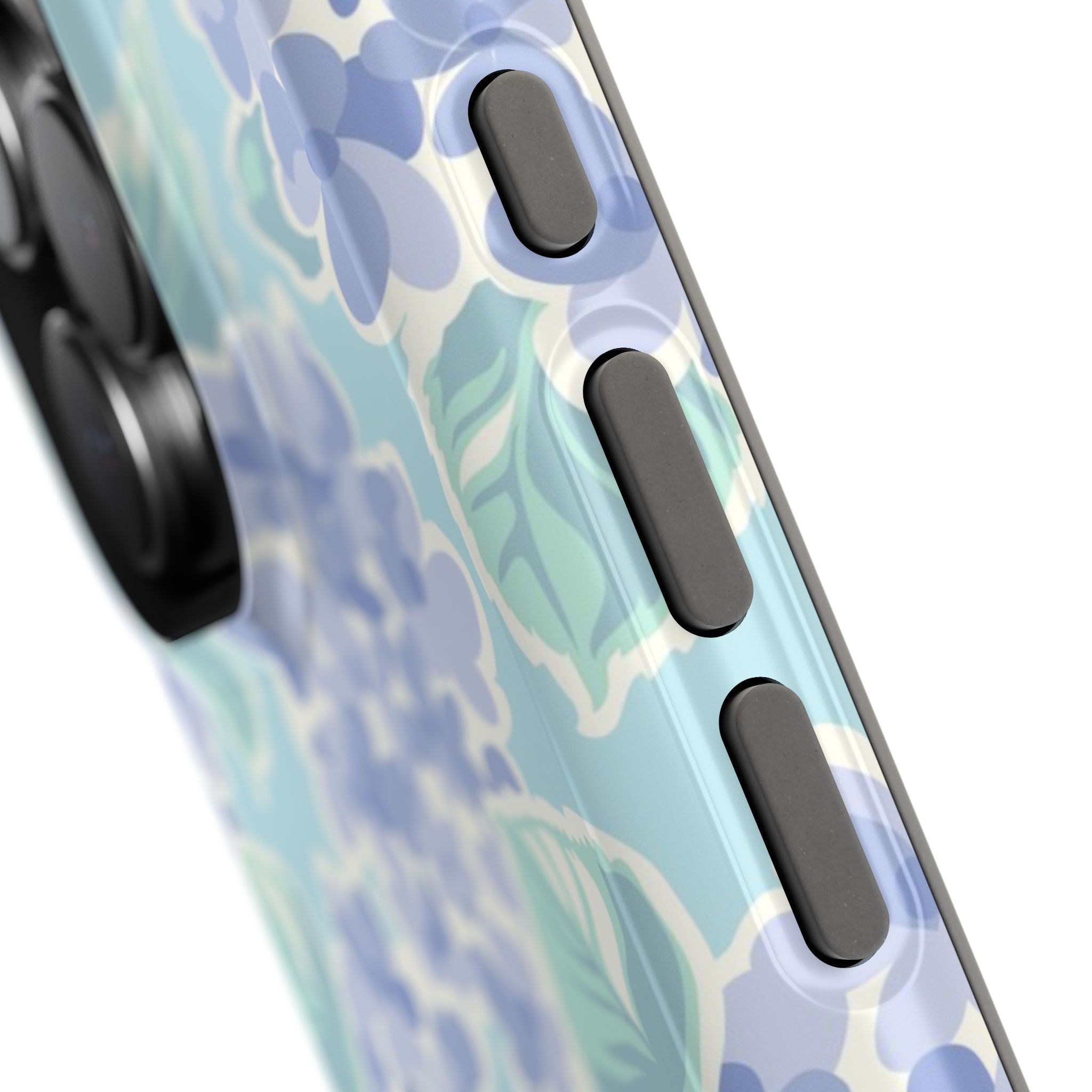 Nantucket Hydrangea MagSafe iPhone Case – full pattern close-up of periwinkle hydrangea print