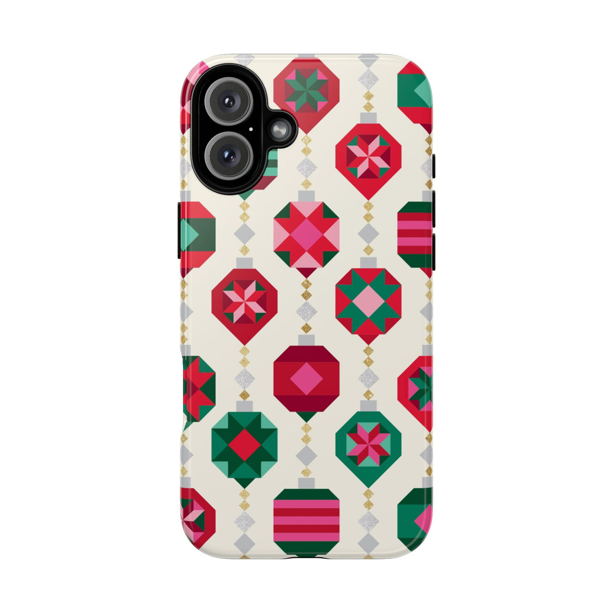 Felicity Ornaments Tough iPhone 16 Plus Case – Glossy | holiday ornament print