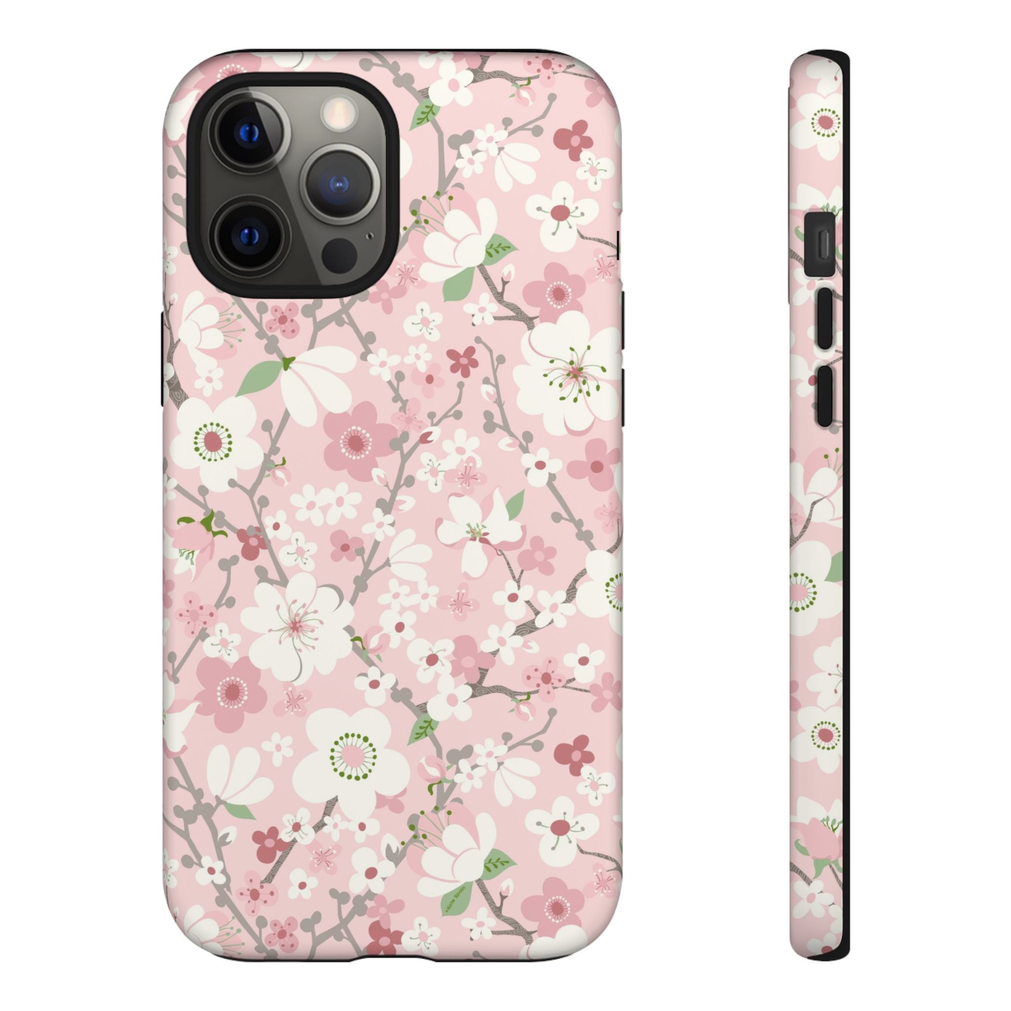 Luxury Pink Cherry Blossom Tough iPhone 12 Pro Max Case – Matte | light pink, white, cherry blossom floral print