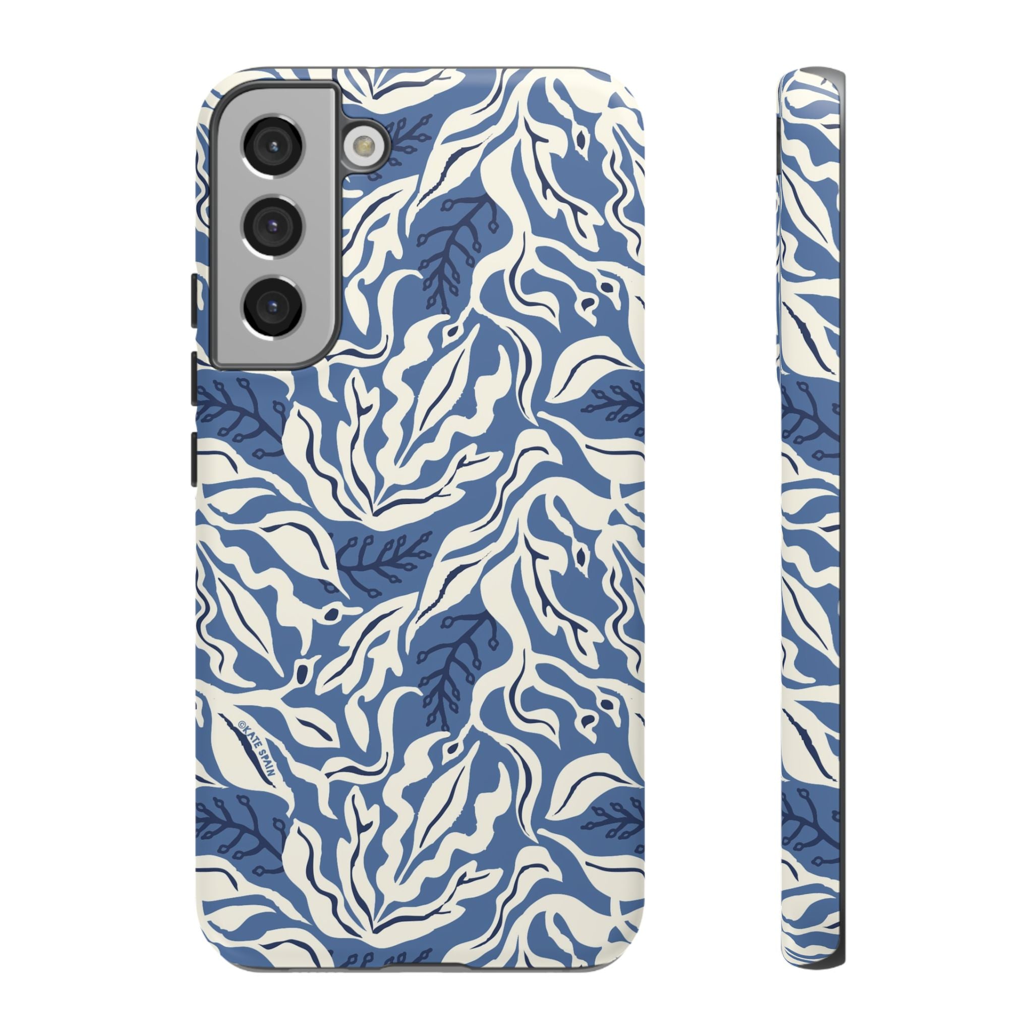 Luxury Ocean Tides Samsung Galaxy S22 Plus Case – Matte | blue and white tidal bed ocean print
