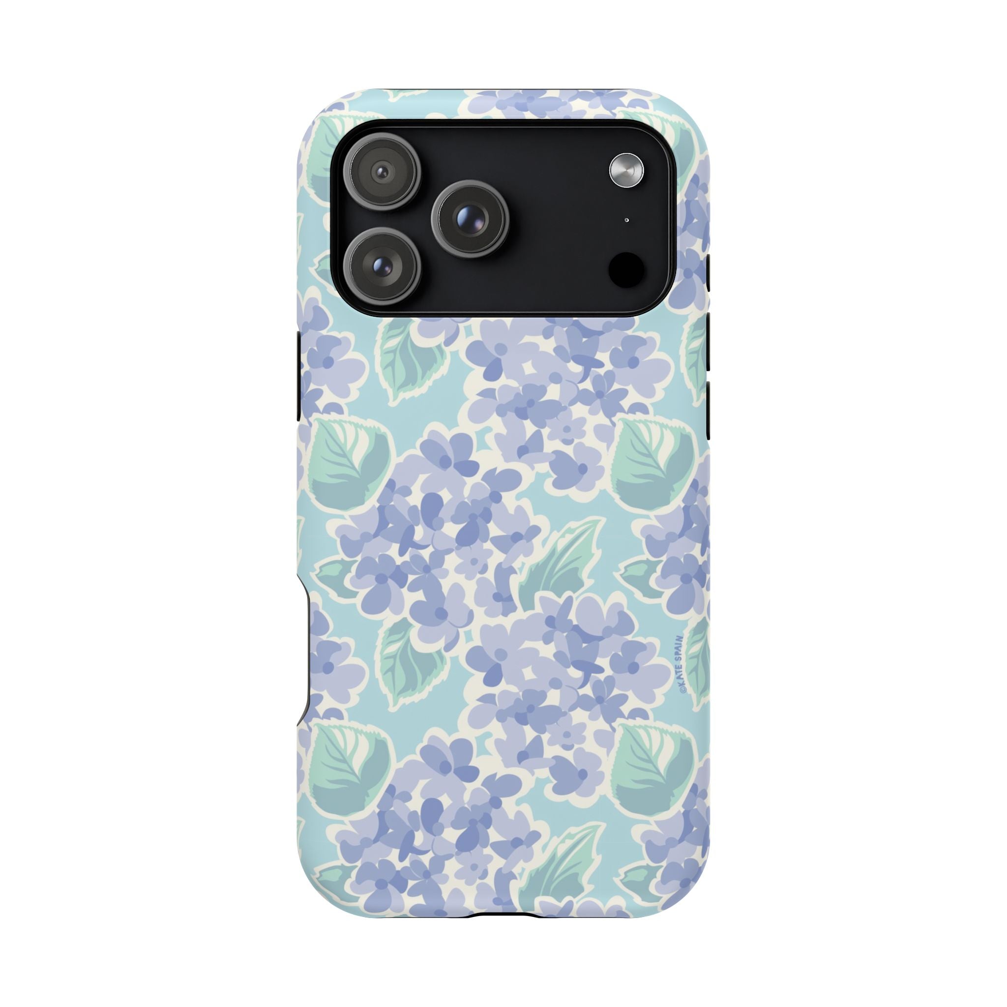 Nantucket Hydrangea MagSafe iPhone 17 Pro Max Case – Matte | periwinkle, sky blue, mint hydrangea floral print