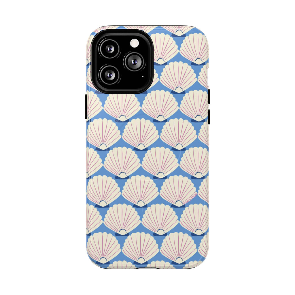 Seashells MagSafe iPhone 13 Pro Max Case – Glossy | periwinkle, cream, blush scallop shell print