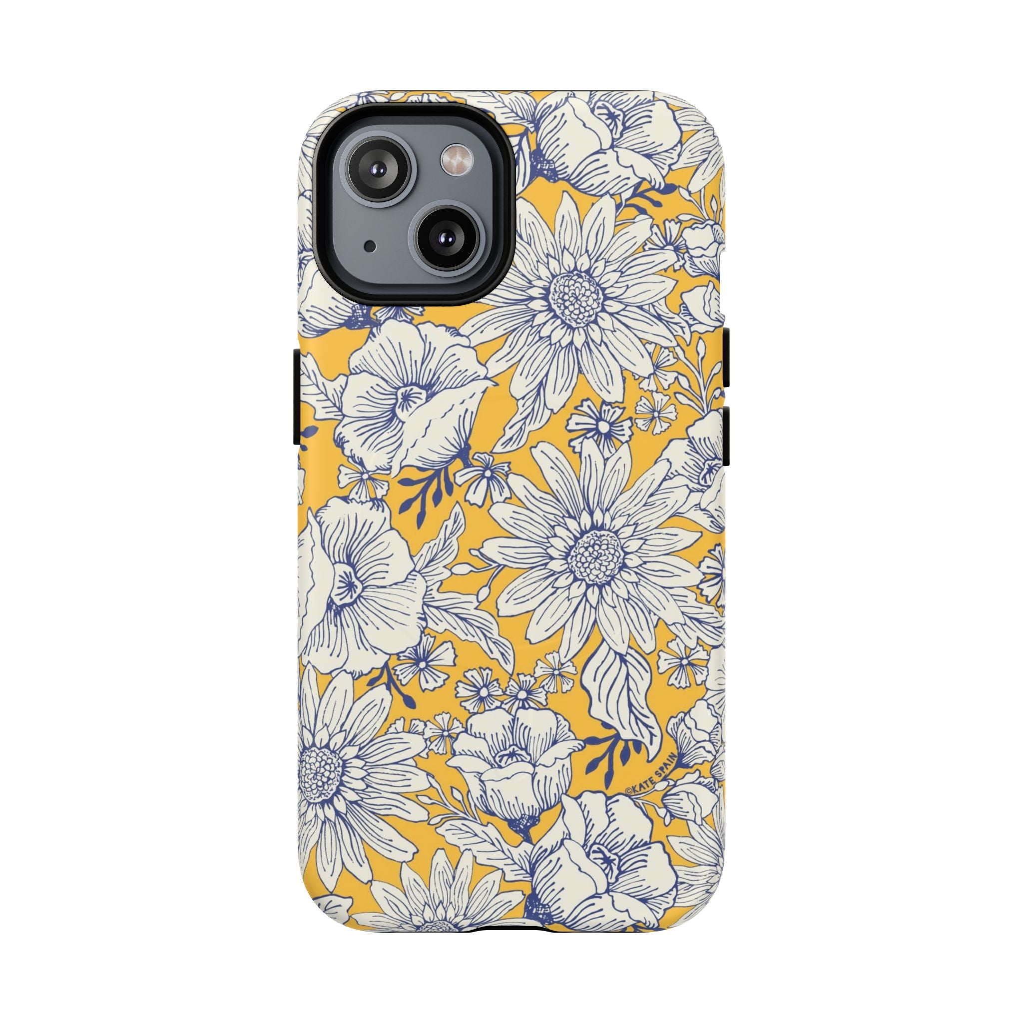 Jardin Yellow MagSafe iPhone 14 Case – Matte | yellow and cream botanical garden print