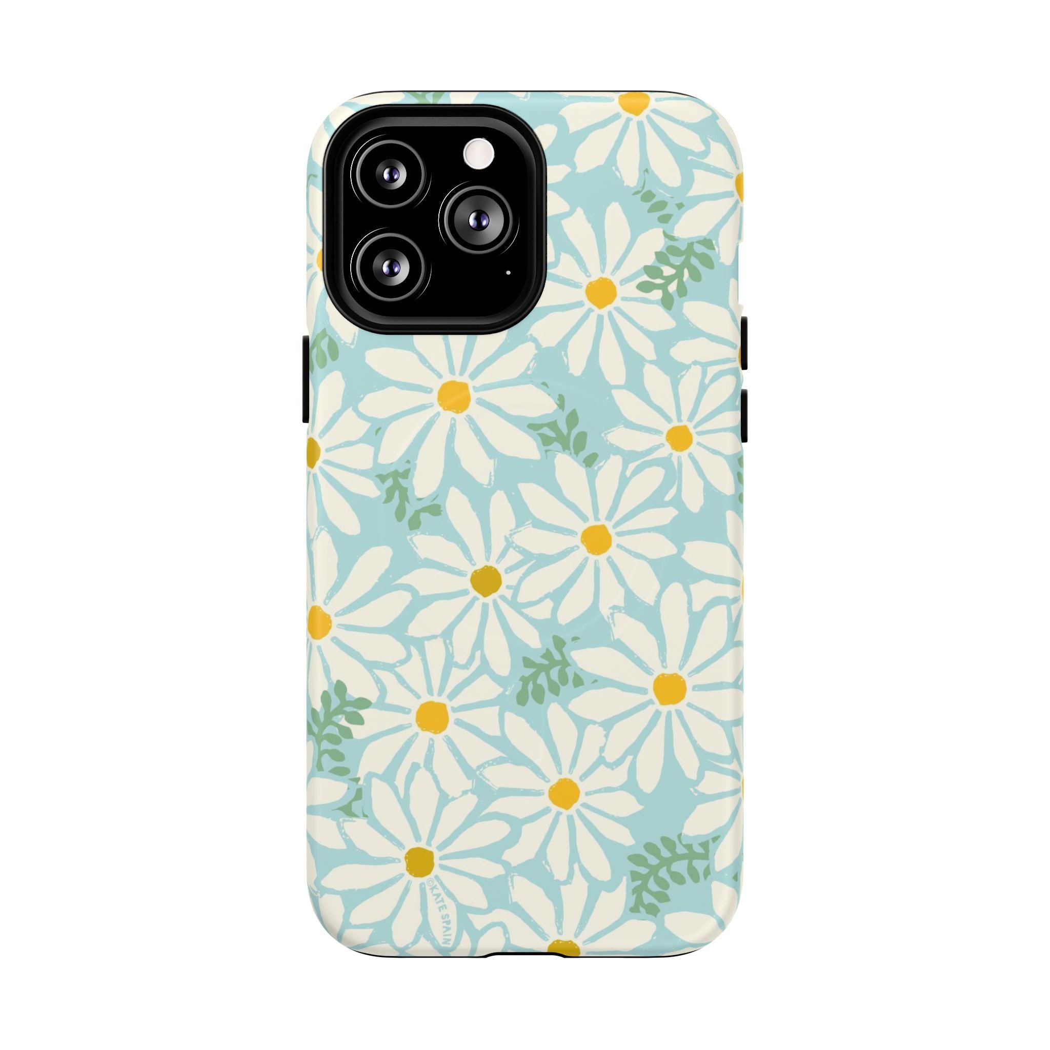 Daisies MagSafe iPhone 13 Pro Max Case – Matte | mint, white, yellow botanical daisy floral print