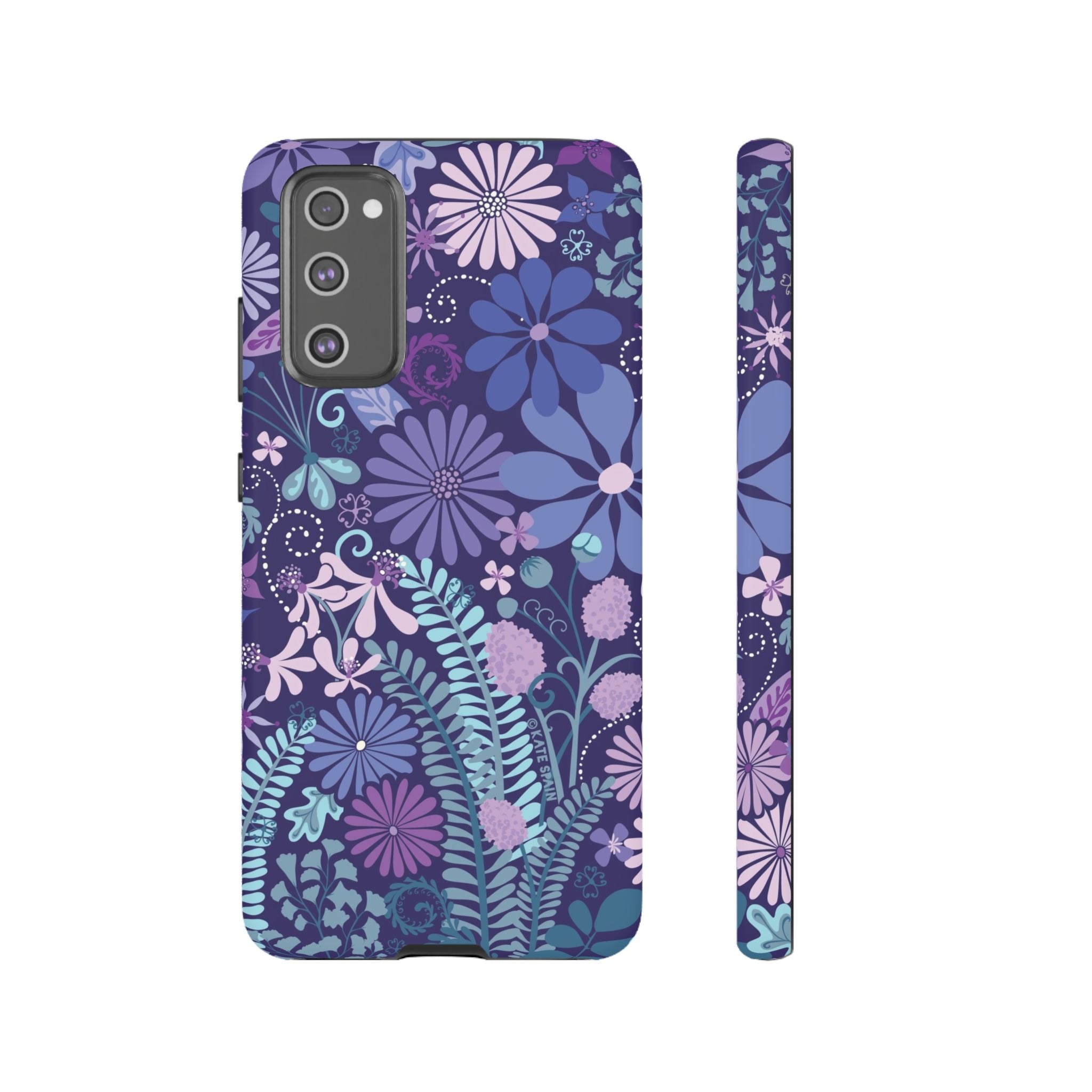 Luxury Terrain Samsung Galaxy S20 FE Case – Matte | navy, purple, aqua botanical woodland floral print