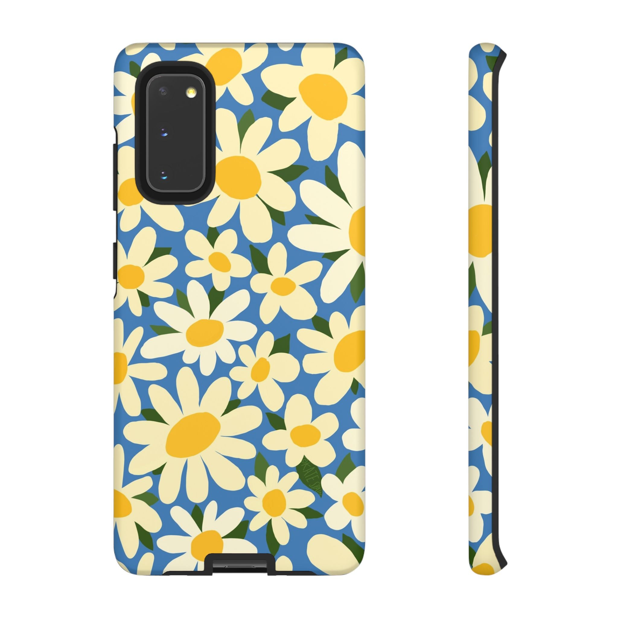 Luxury Shasta Samsung Galaxy S20 Case – Matte | blue, yellow, white daisy floral print