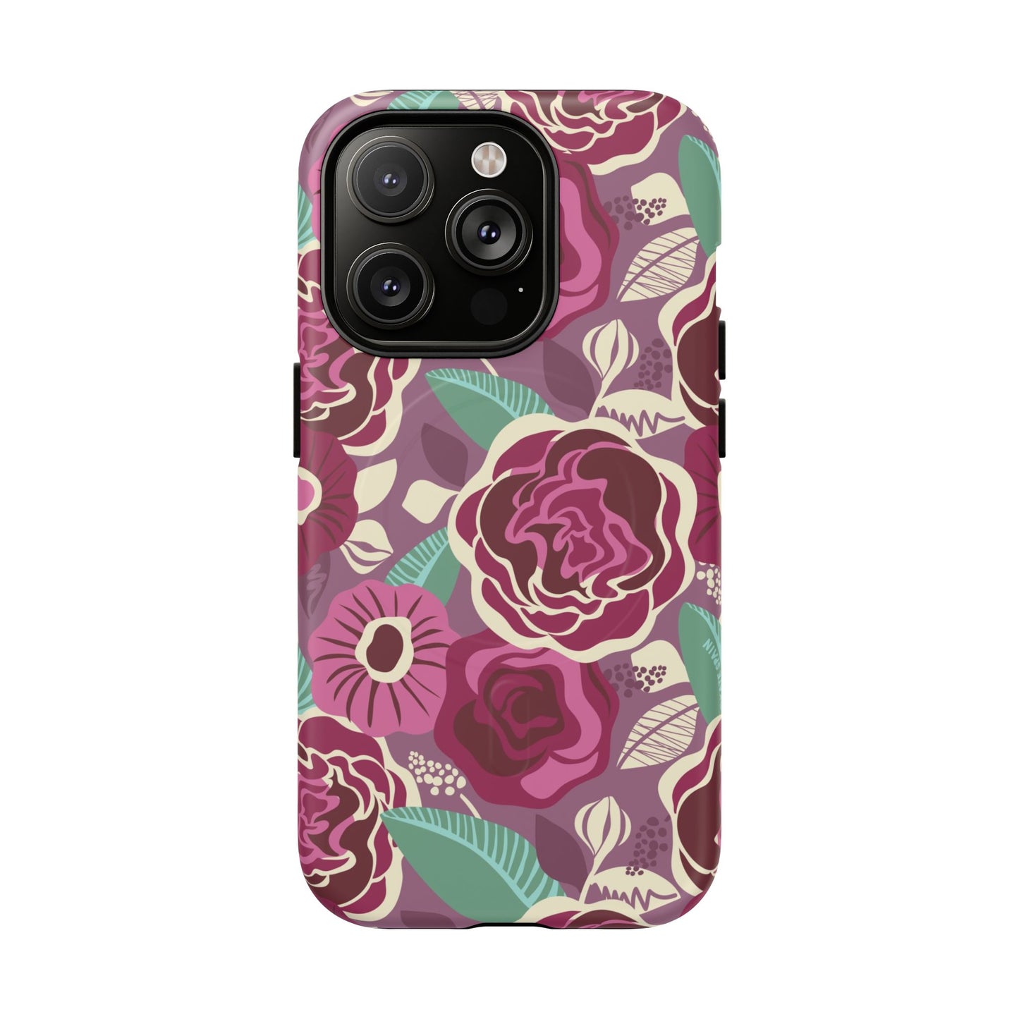 Tea Rose Burgundy Tough Magnetic Phone Case