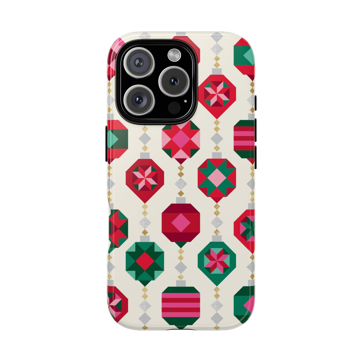 Felicity Ornaments Tough iPhone 16 Pro Case – Glossy | holiday ornament print