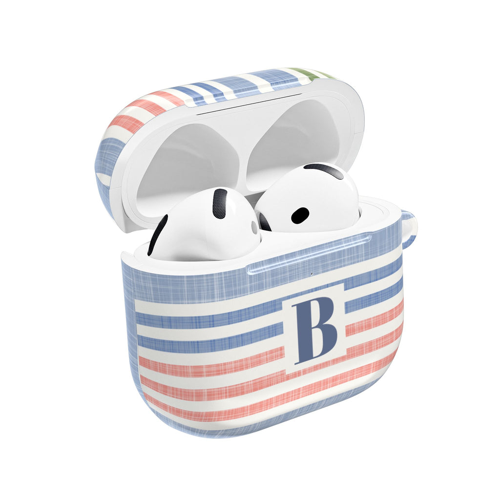 Cabana Stripe Pastel AirPods Case Initial