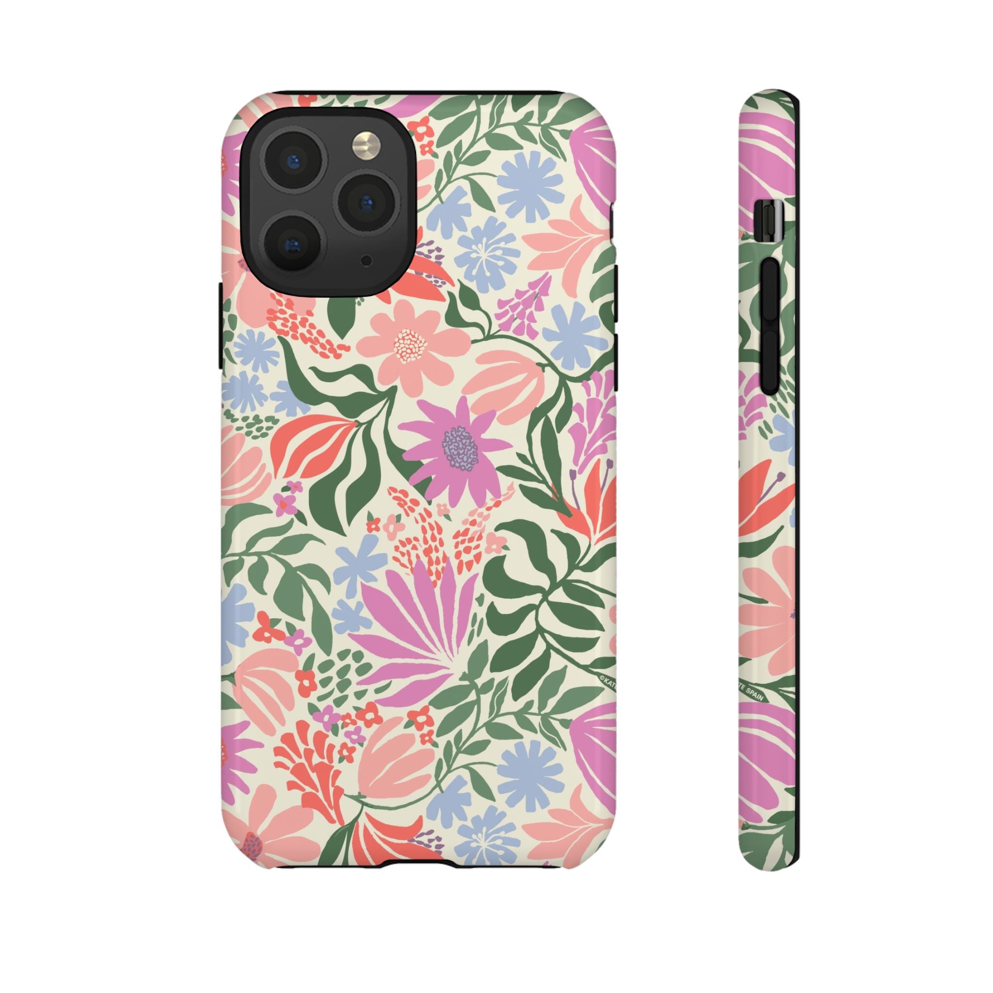 Botanica Pastel Tough iPhone 11 Pro Case – Glossy | blush, lavender, sage pastel botanical wildflower print