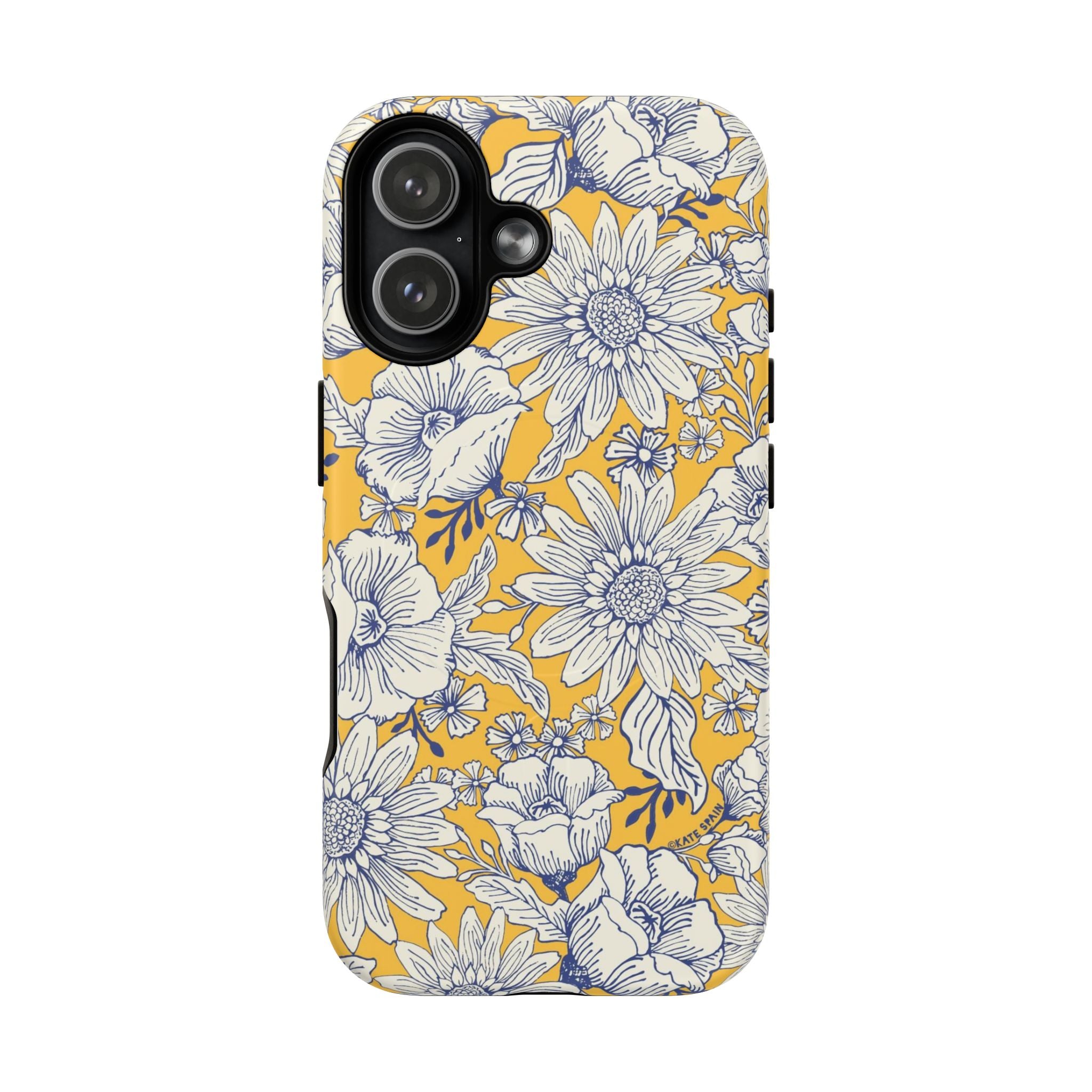 Jardin Yellow MagSafe iPhone 17 Case – Matte | yellow and cream botanical garden print