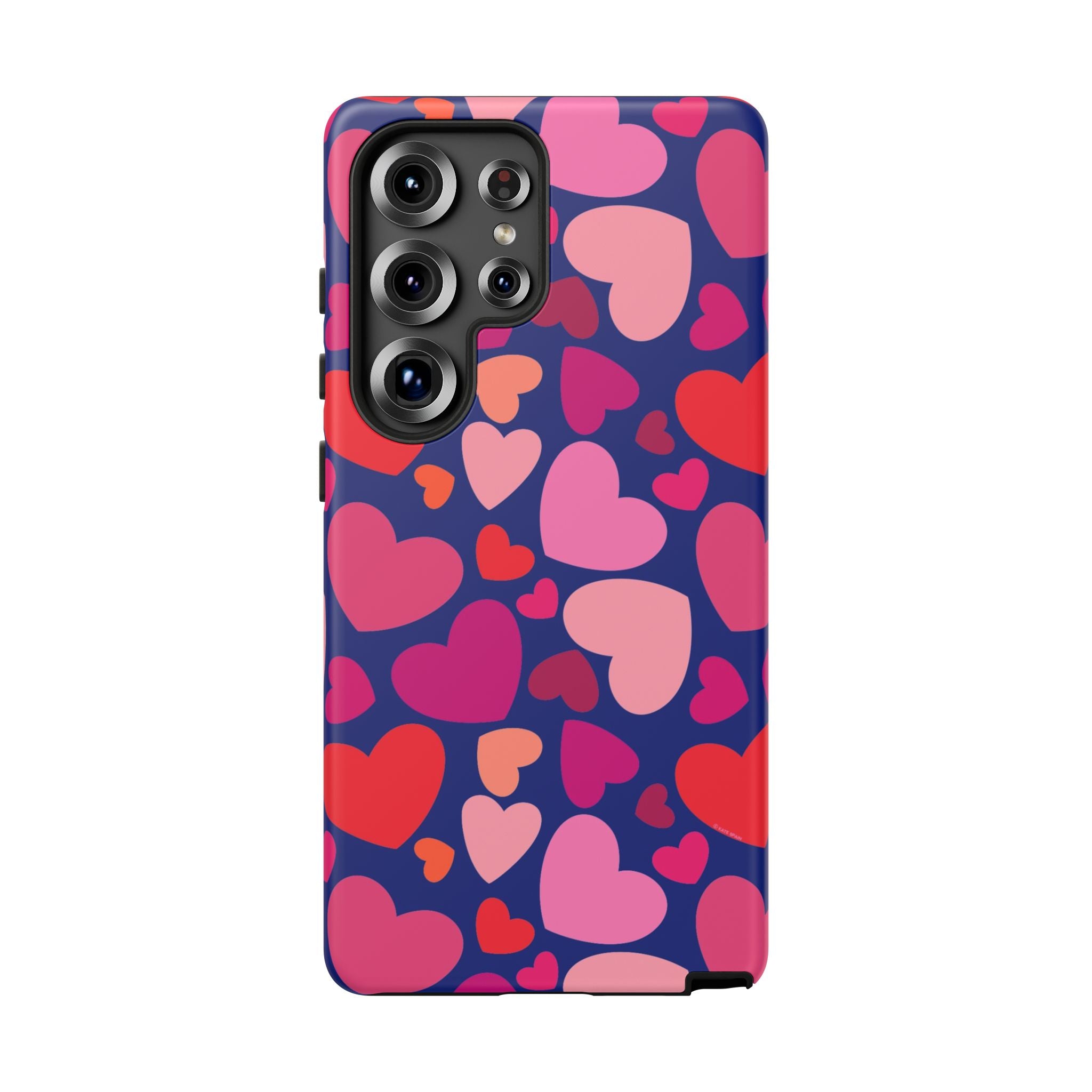 Hearts Samsung Galaxy S25 Ultra Case – Matte | navy, pink, blush, red heart print