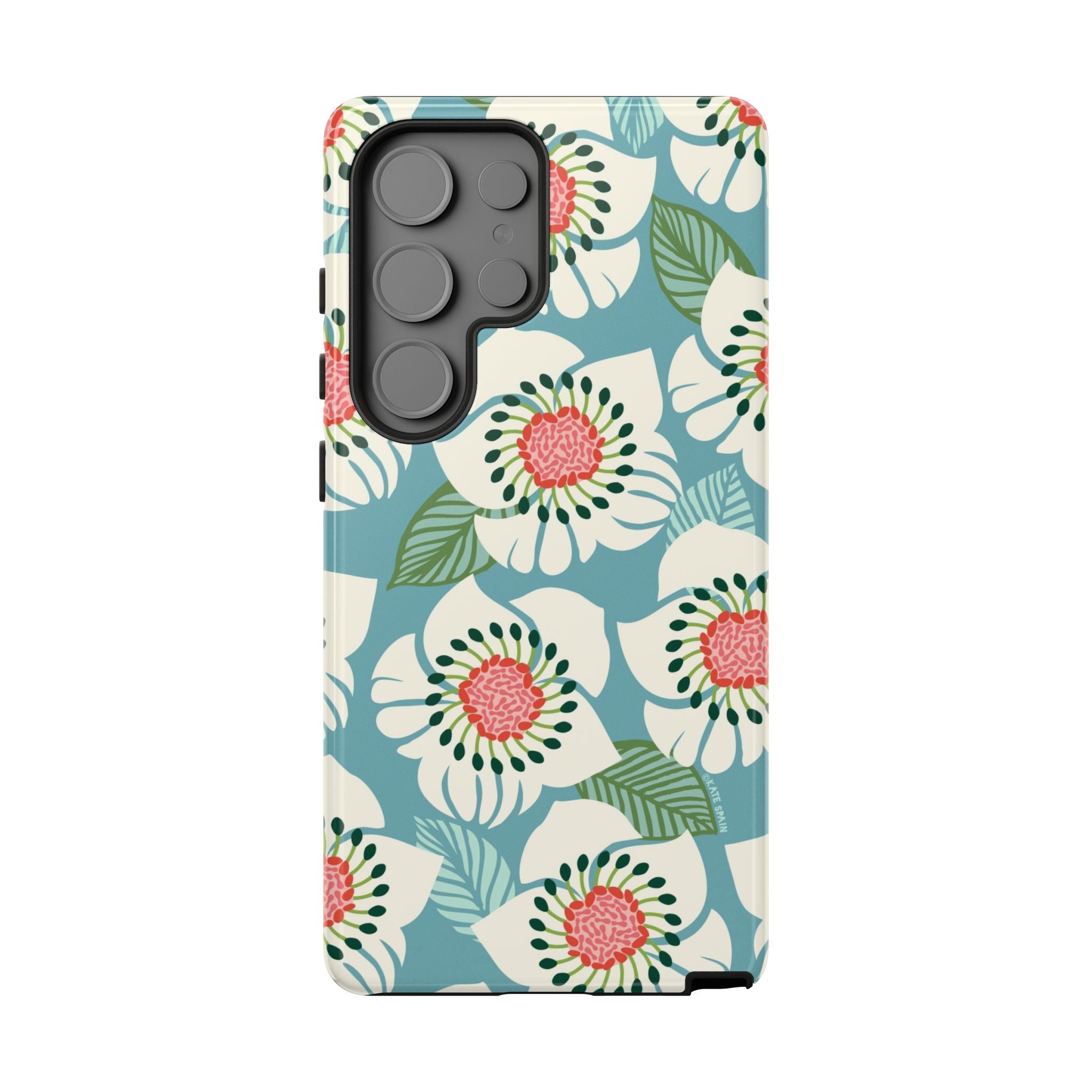 Artistic Panache Samsung Galaxy S25 Ultra Case – Matte | sky blue, pale cream, pink anemone floral print