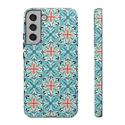 Stonecrop Samsung Case - Floral Tile Geometric Pattern