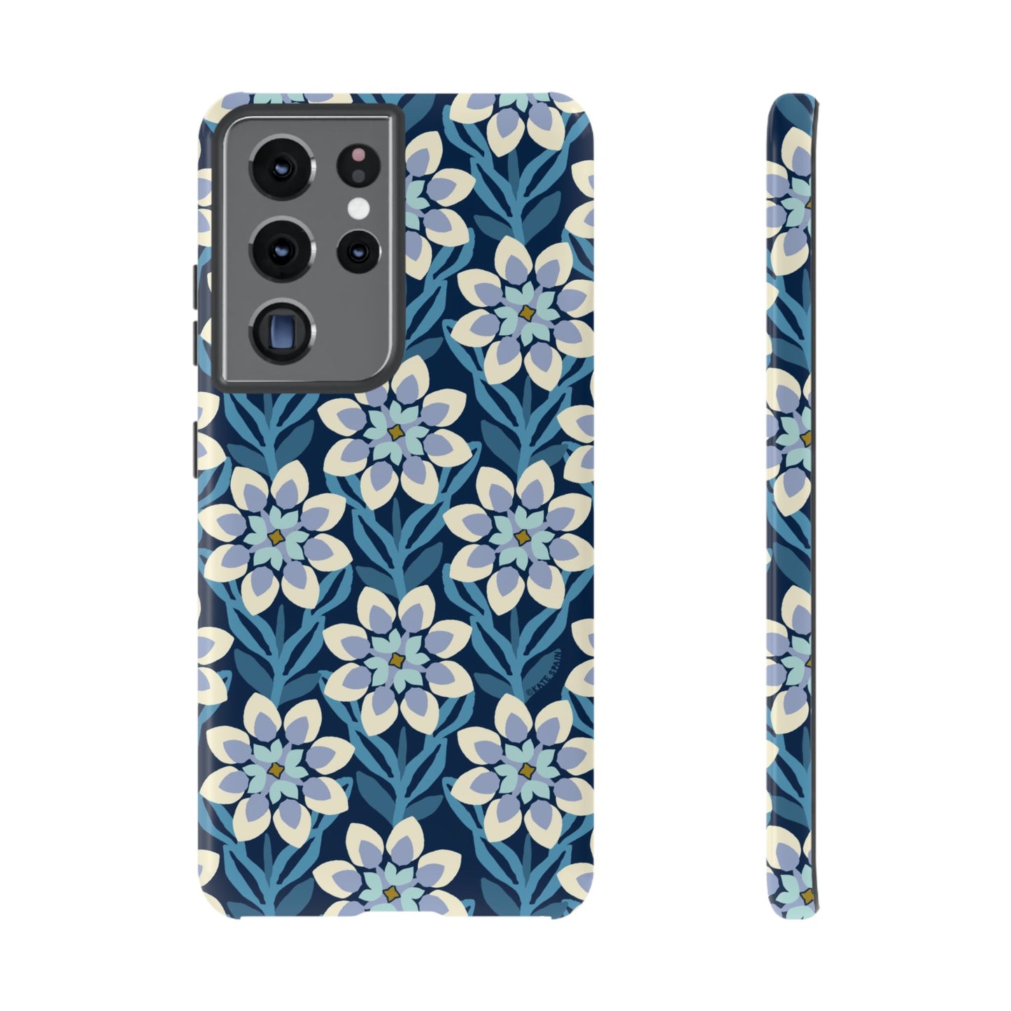 Modern Dahlia Samsung Case - Navy Allover Pattern