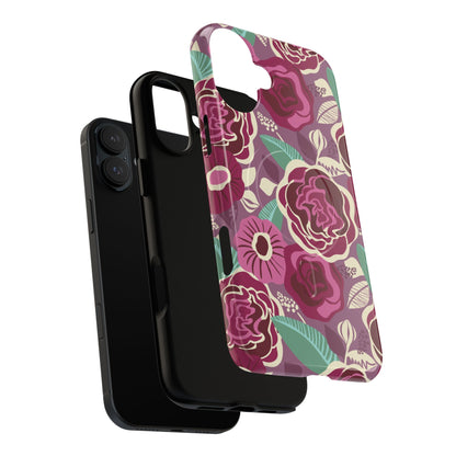 Tea Rose Burgundy Tough Magnetic Phone Case