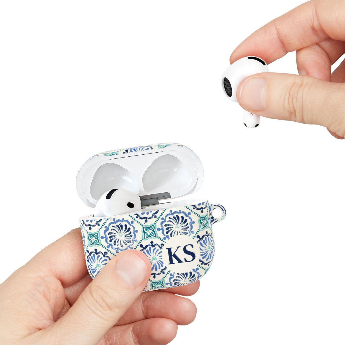 Horizon Blue Tile Personalized AirPods Case