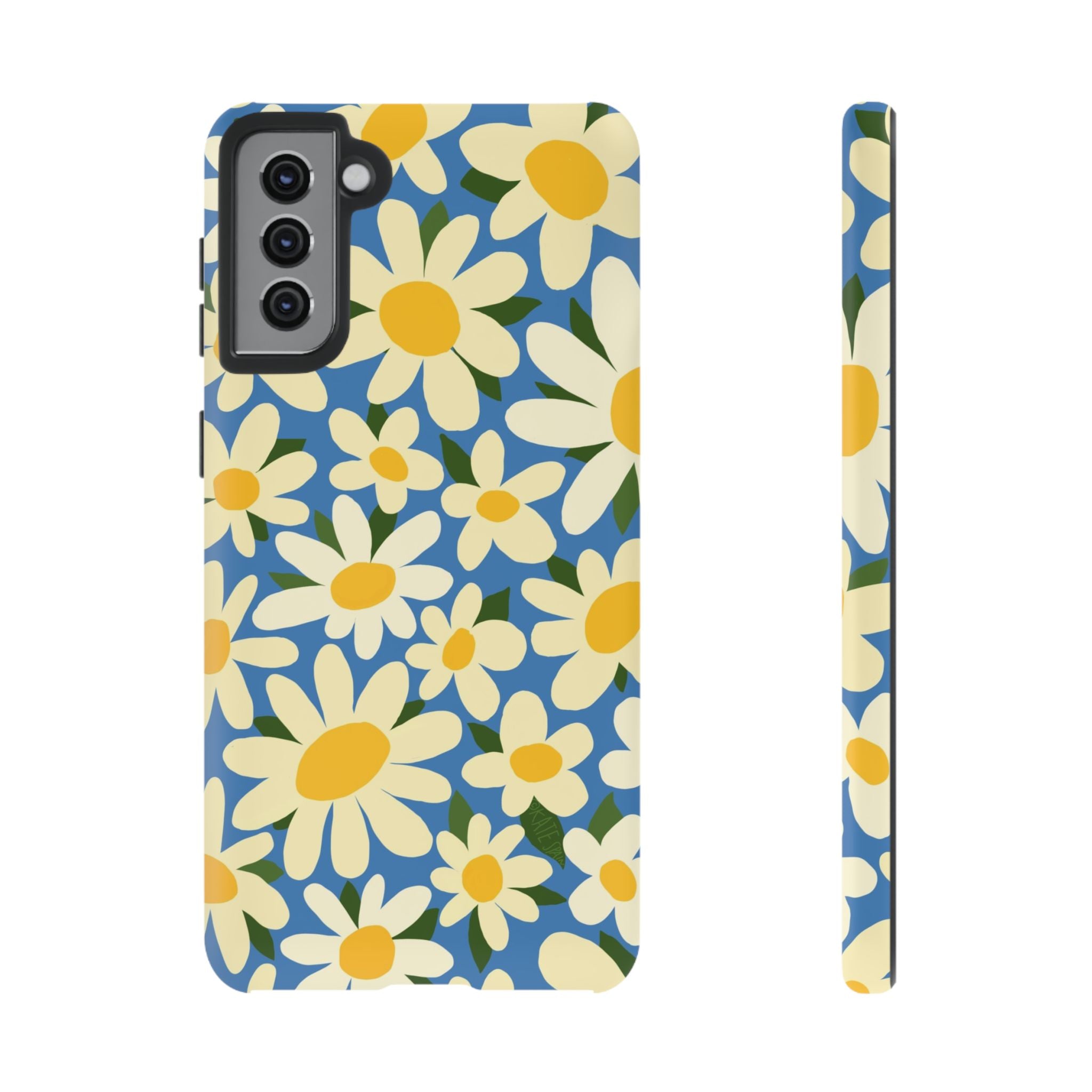 Luxury Shasta Samsung Galaxy S21 Plus Case – Matte | blue, yellow, white daisy floral print