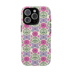 Butterfly MagSafe iPhone 16 Pro Case – Matte | cream, magenta, periwinkle butterfly floral print