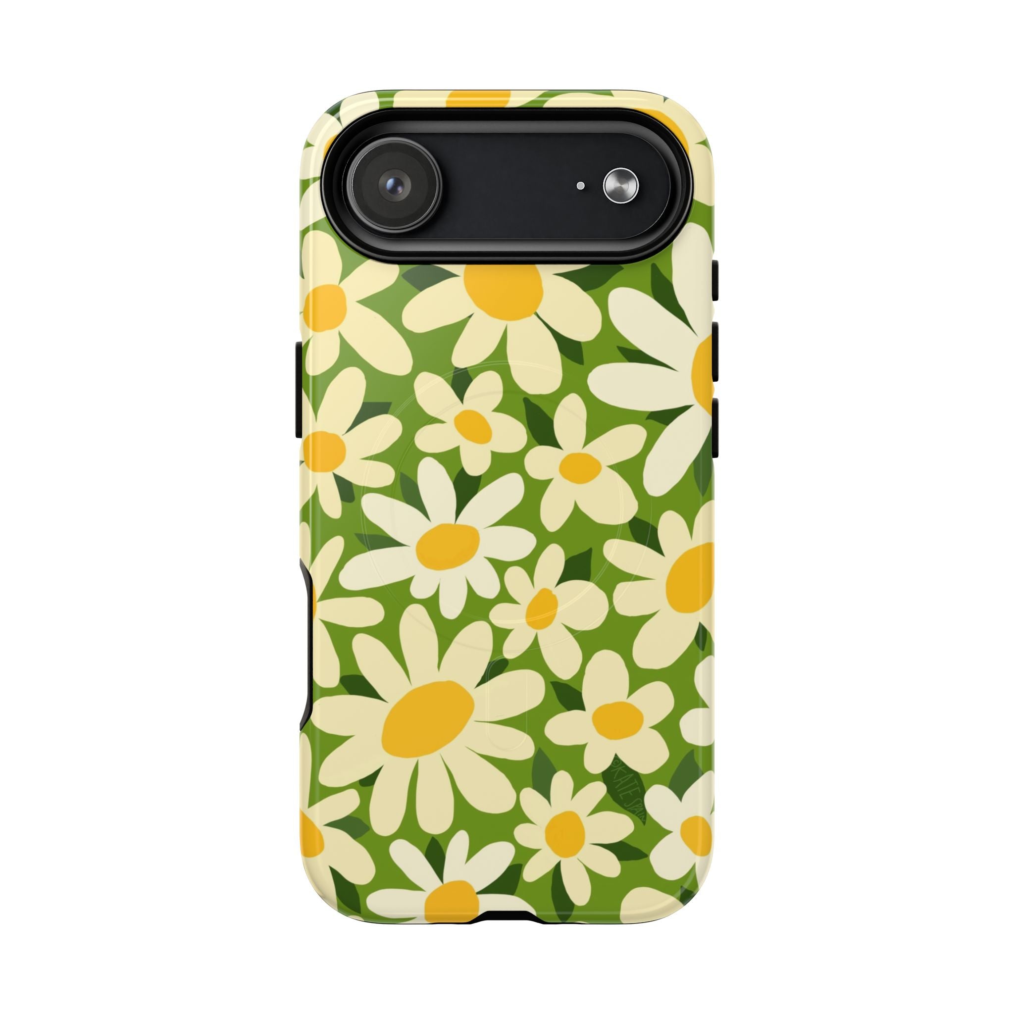 Shasta Daisy MagSafe iPhone 17 Air Case – Glossy | green, white, yellow daisy floral print