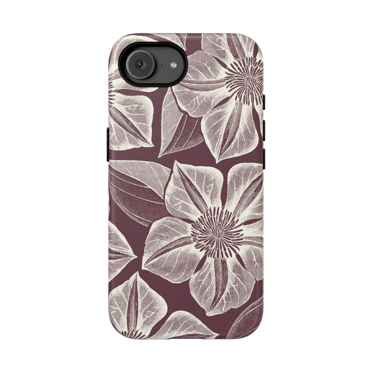 Vintage Bloom Burgundy iPhone Case