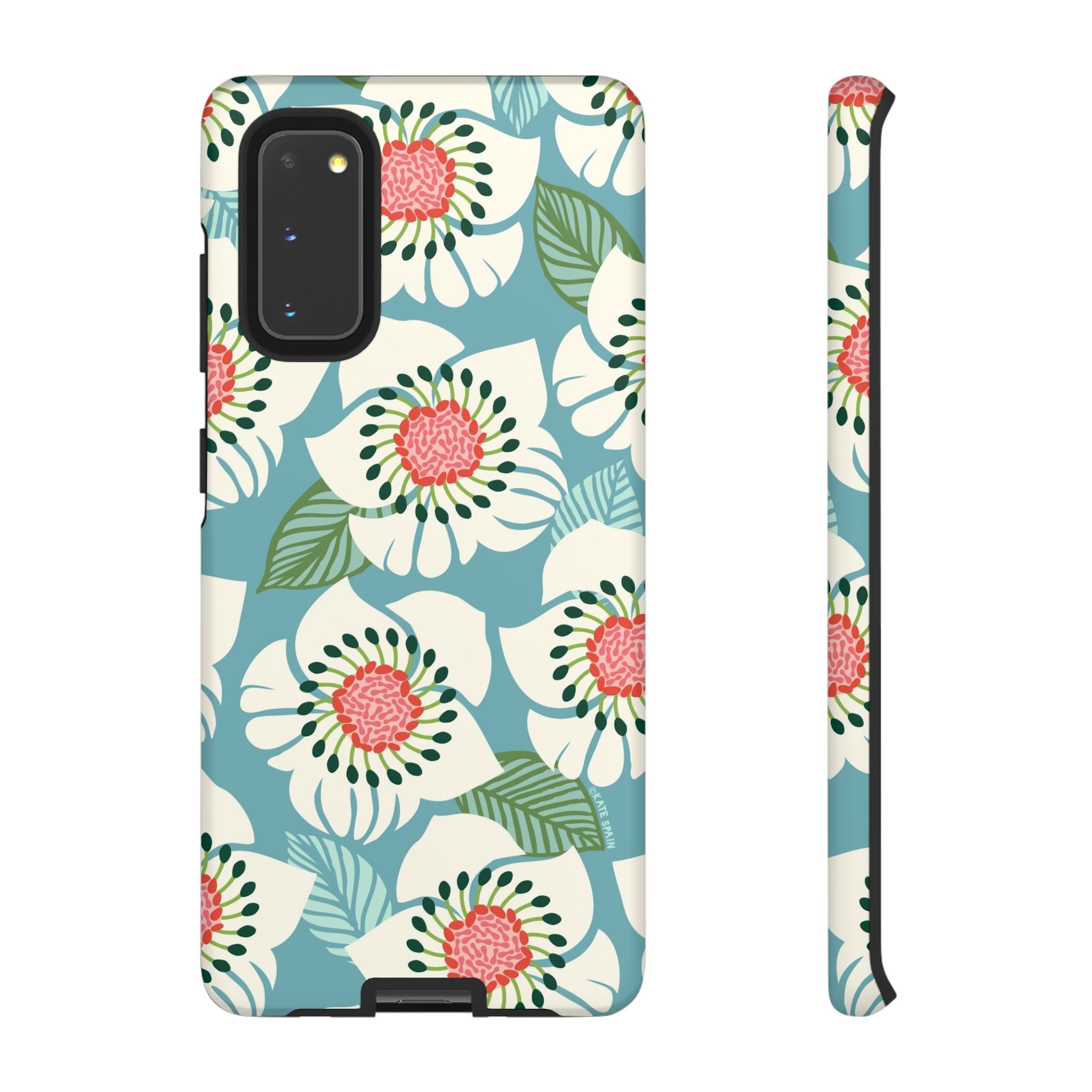 Artistic Panache Samsung Galaxy S20 Case – Matte | sky blue, pale cream, pink anemone floral print