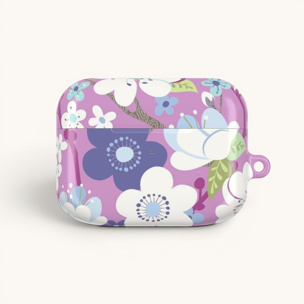 Purple Cherry Blossom AirPods Case