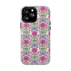 Butterfly MagSafe iPhone 13 Pro Max Case – Glossy | cream, magenta, periwinkle butterfly floral print