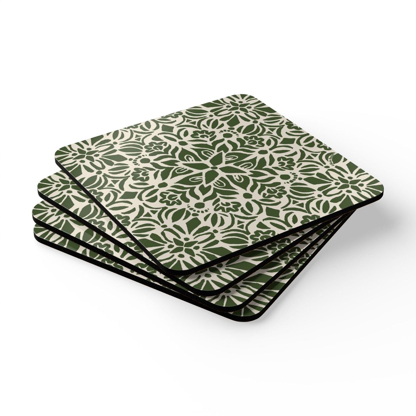 Kerala Green Cork Coaster Set