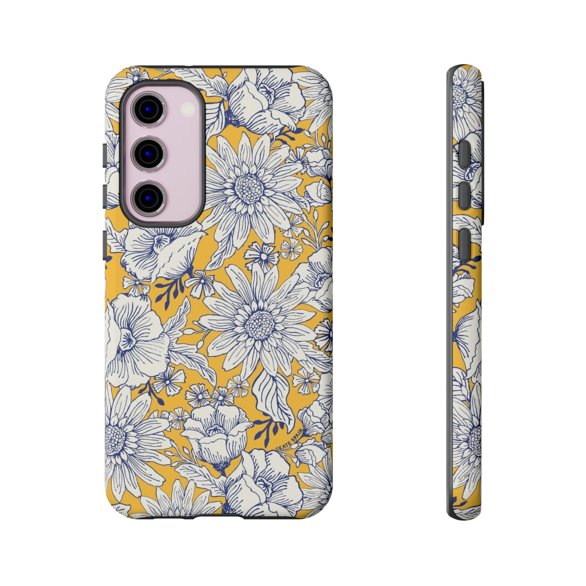 Luxury Jardin Samsung Galaxy S23 Plus Case – Matte | yellow, cream, blue botanical floral print