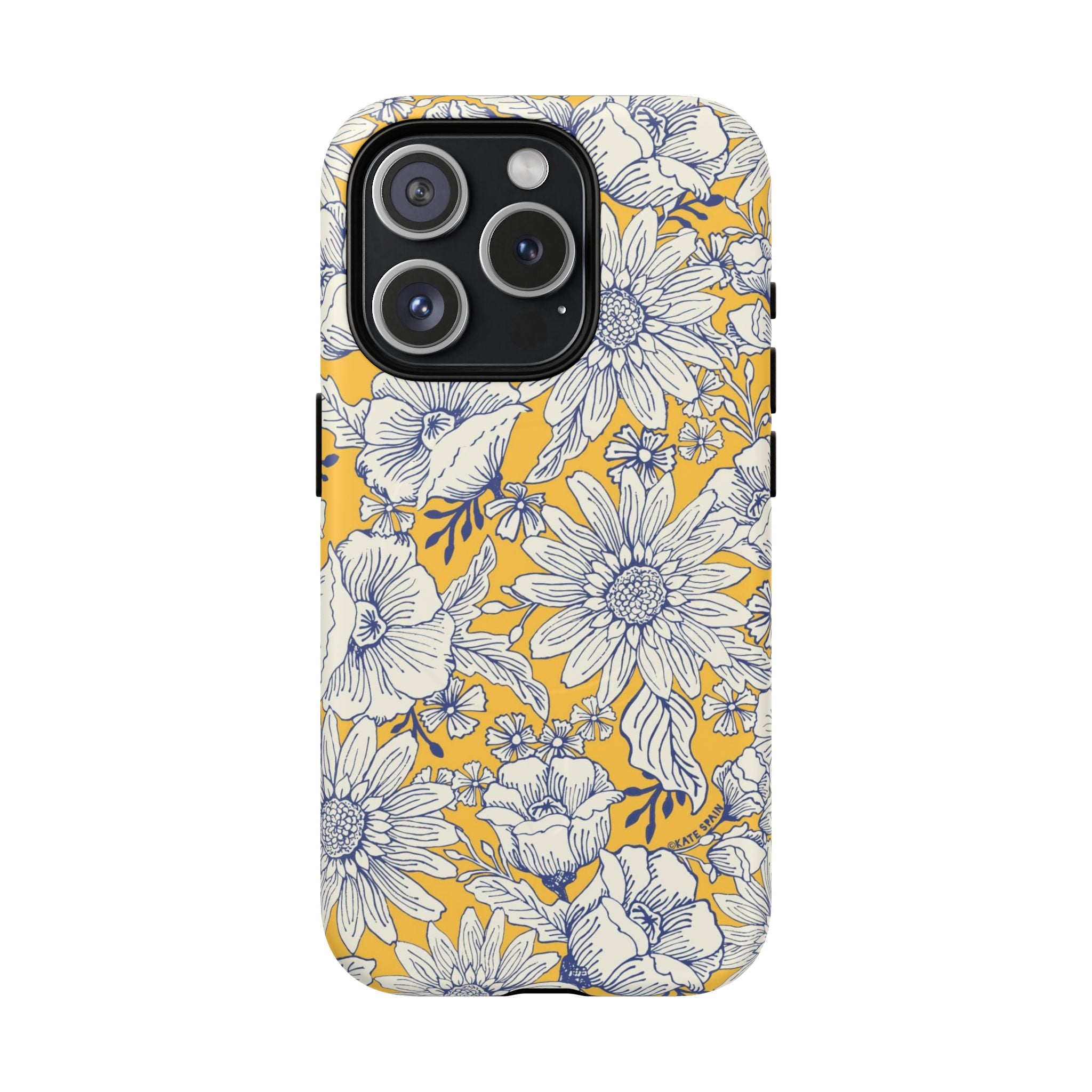 Jardin Yellow MagSafe iPhone 15 Pro Case – Matte | yellow and cream botanical garden print