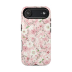Pink Cherry Blossom MagSafe iPhone 17 Air Case – Glossy | light pink, white, cherry blossom floral print
