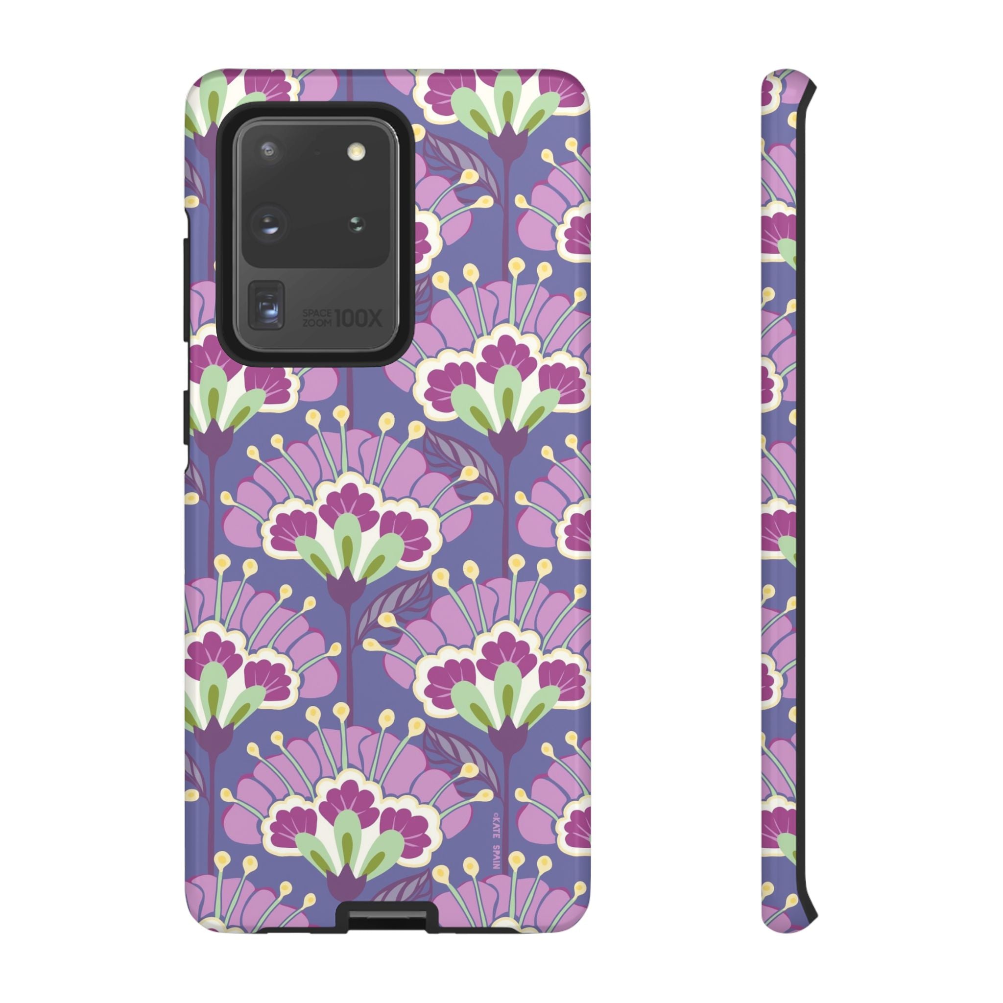Luxury Lantern Flower Samsung Galaxy S20 Ultra Case – Glossy | mauve, purple, lime green floral print