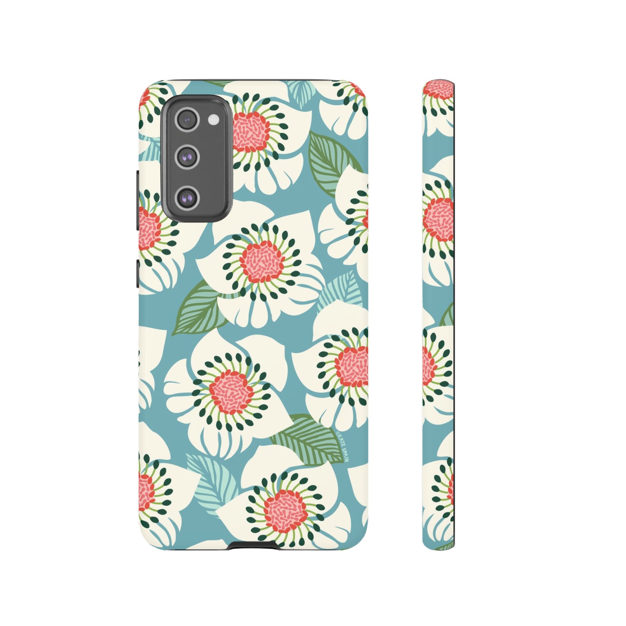 Artistic Panache Samsung Galaxy S20 FE Case – Matte | sky blue, pale cream, pink anemone floral print
