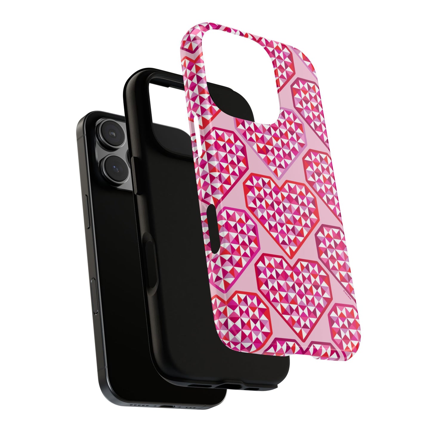 Pink Pyramid Heart iPhone Tough Case