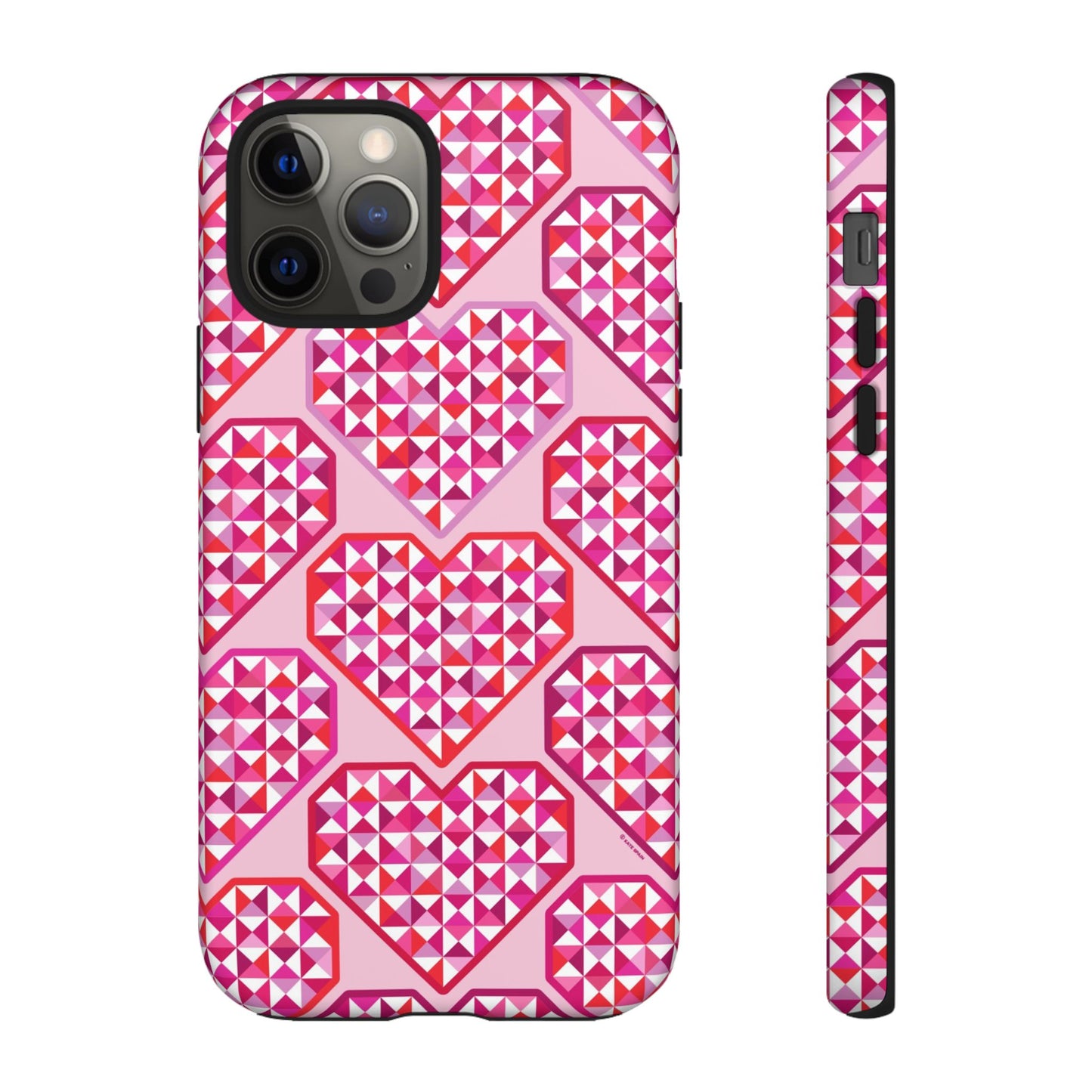 Pink Pyramid Heart iPhone Tough Case
