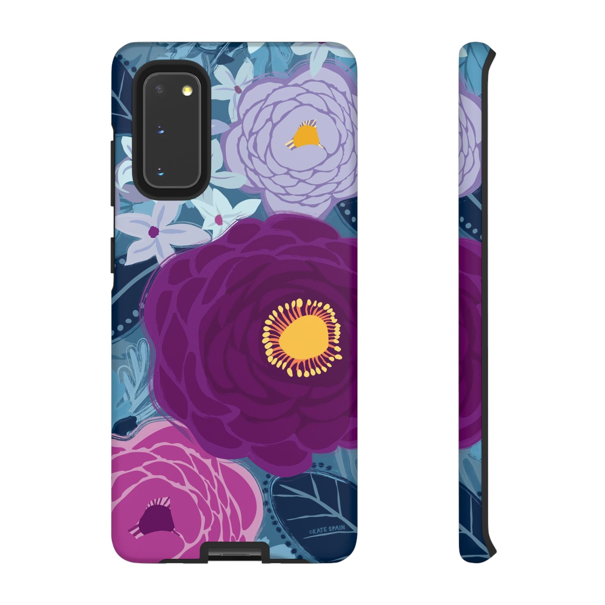 Bloomerie Samsung Tough Case Samsung Galaxy S20 Case – Matte | navy, purple, magenta botanical peony floral print