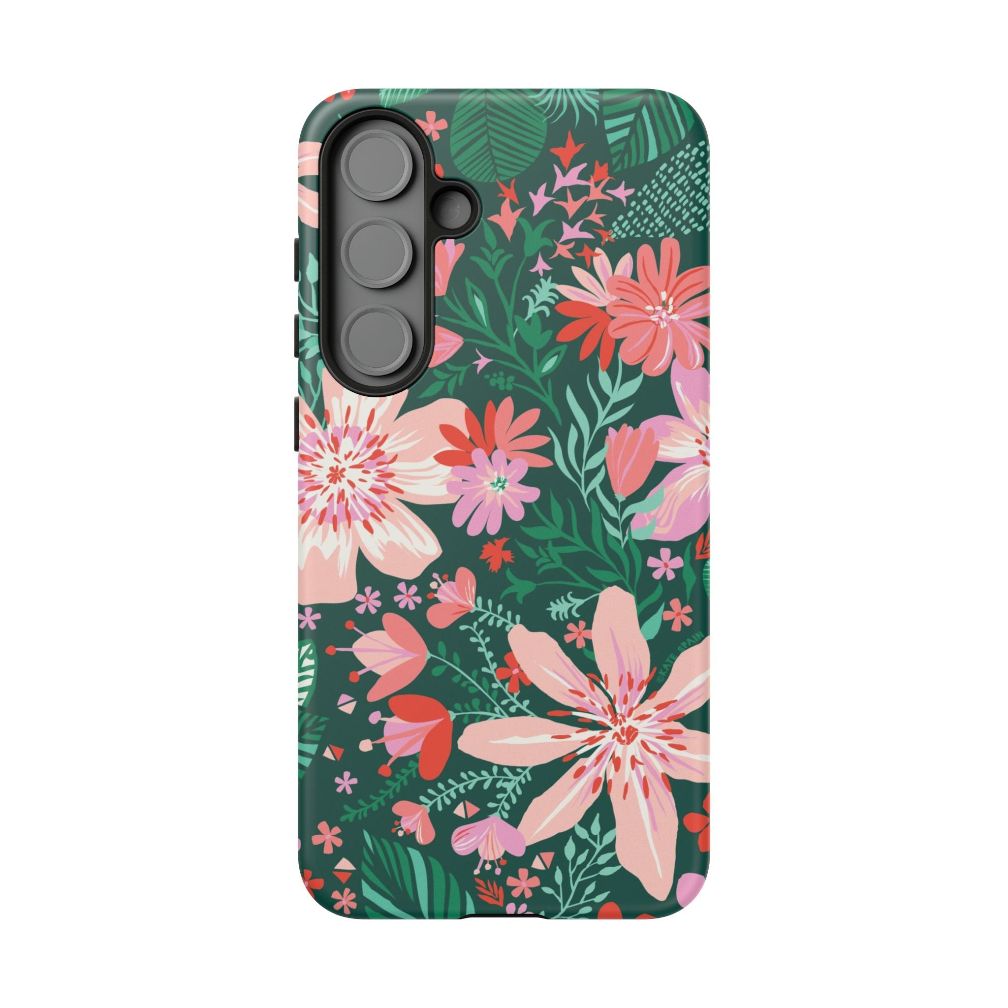Tropical Bonaire Samsung Galaxy S25 Plus Case – Matte | jade, pink, white tropical floral botanical print